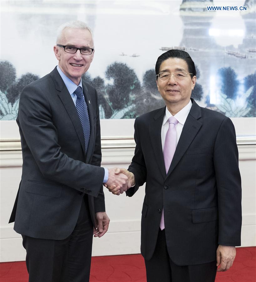 (BRF)CHINA-BEIJING-GUO SHENGKUN-INTERPOL CHIEF-MEETING (CN)