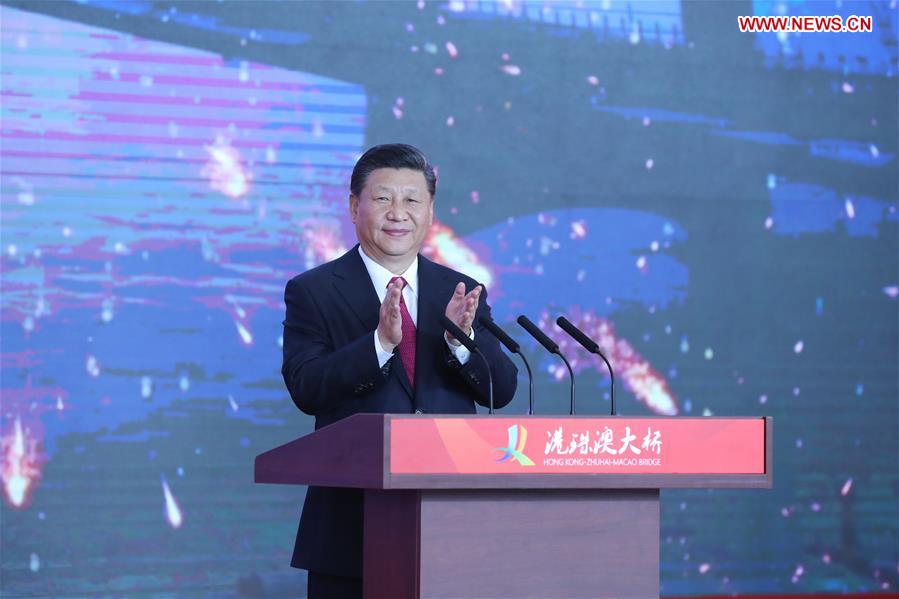CHINA-GUANGDONG-XI JINPING-HONG KONG-ZHUHAI-MACAO BRIDGE-OPENING (CN)