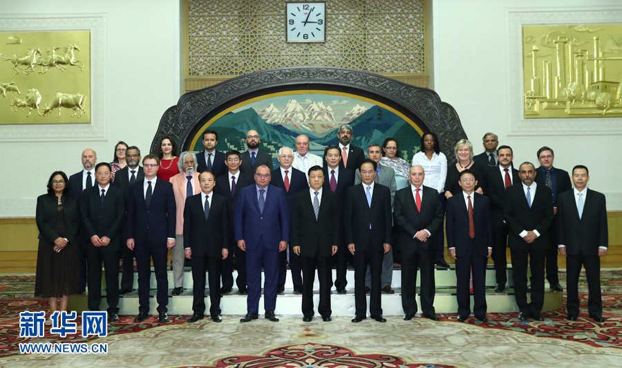 6月7日，中共中央政治局常委、中央書記處書記劉云山在北京會見金磚國家媒體高端論壇的媒體代表。新華社記者 謝環(huán)馳 攝