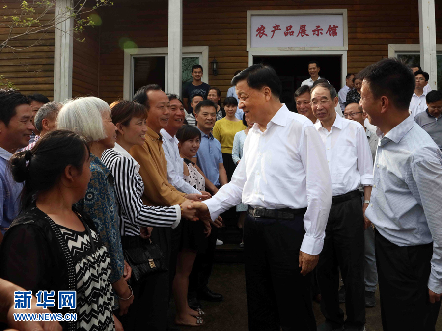 6月8日至10日，中共中央政治局常委、中央書記處書記劉云山在福建調研。這是6月9日，劉云山在周寧縣上洋村與村民親切交談。新華社記者 劉衛(wèi)兵 攝