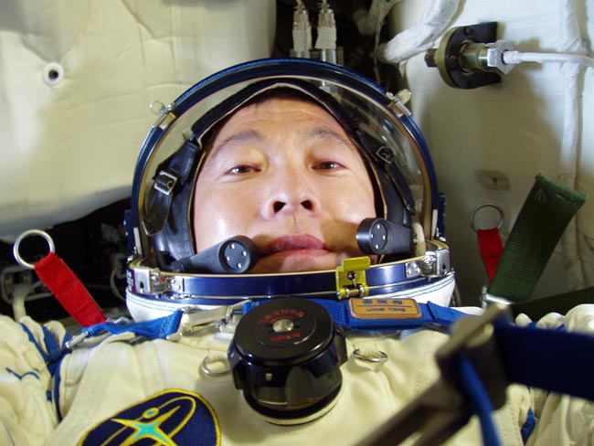 楊利偉在神舟五號(hào)上。