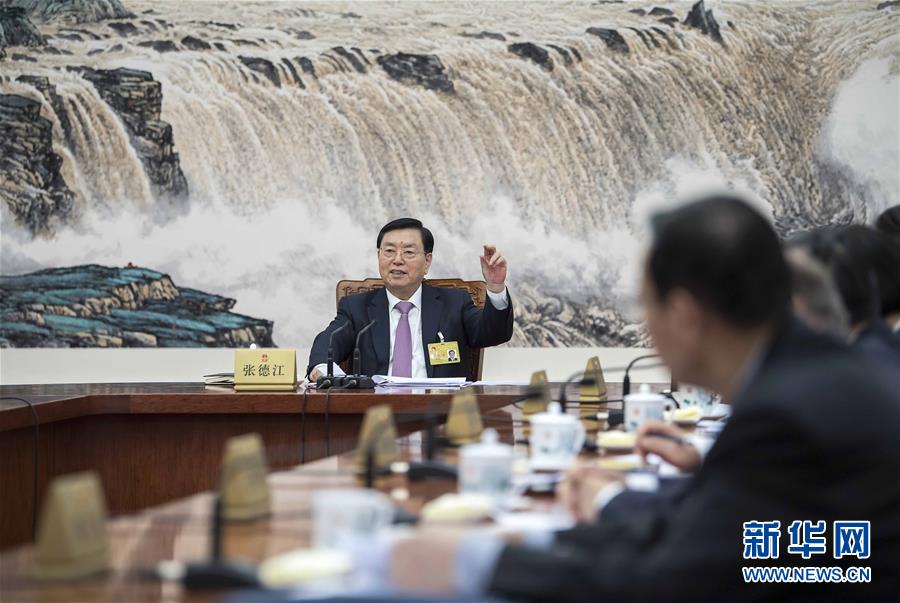 1月29日，十二屆全國(guó)人大常委會(huì)第一百零九次委員長(zhǎng)會(huì)議在北京人民大會(huì)堂舉行，張德江委員長(zhǎng)主持會(huì)議。 新華社記者 李濤 攝