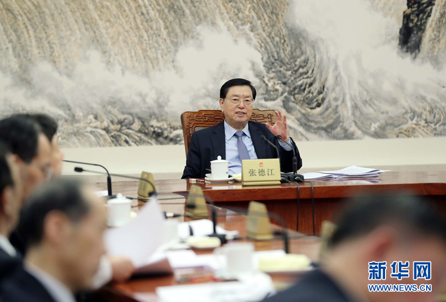 2月11日，十二屆全國人大常委會第一百一十一次委員長會議在北京人民大會堂舉行。會議決定，十二屆全國人大常委會第三十三次會議于2月23日至24日舉行。張德江委員長主持會議。新華社記者 劉衛(wèi)兵 攝