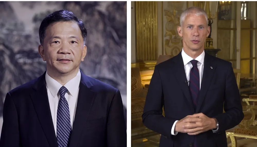 中宣部副部長，中央廣播電視總臺臺長、  總編輯慎海雄與法國文化部部長弗蘭克&middot;里斯特  共同宣布項(xiàng)目啟動(dòng)