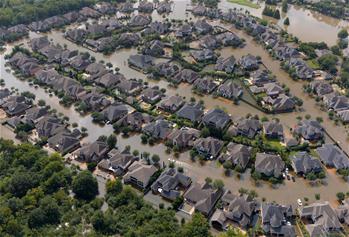 航拍美國得州颶風災區(qū)