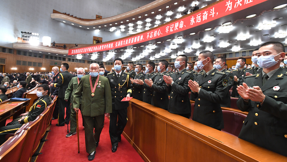 大會前，志愿軍老同志入場