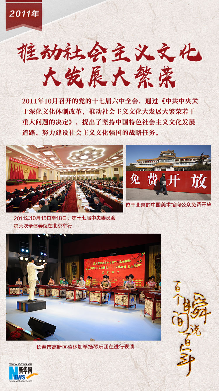 2011，推動(dòng)社會(huì)主義文化大發(fā)展大繁榮