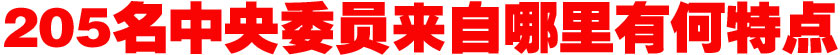 205名中央委員來自哪里？有何特點？