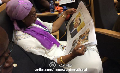 李克強(qiáng)即將在非盟總部發(fā)表演講，請柬&ldquo;一柬難求&rdquo;。圖片來源：&ldquo;新國際&rdquo;微博。