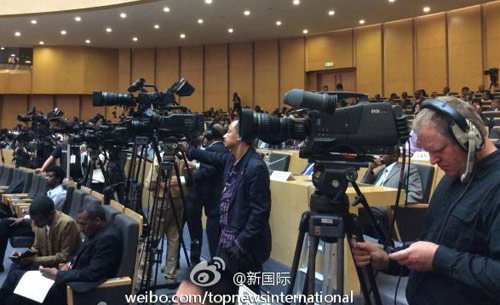 李克強(qiáng)即將在非盟總部發(fā)表演講，請柬&ldquo;一柬難求&rdquo;。圖片來源：&ldquo;新國際&rdquo;微博。