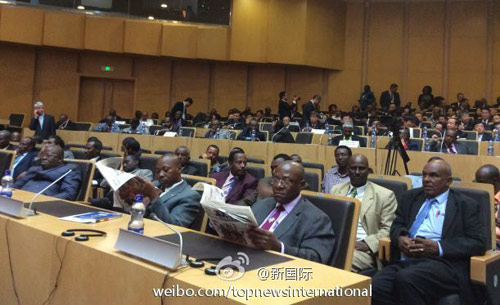 李克強(qiáng)即將在非盟總部發(fā)表演講，請柬&ldquo;一柬難求&rdquo;。圖片來源：&ldquo;新國際&rdquo;微博。