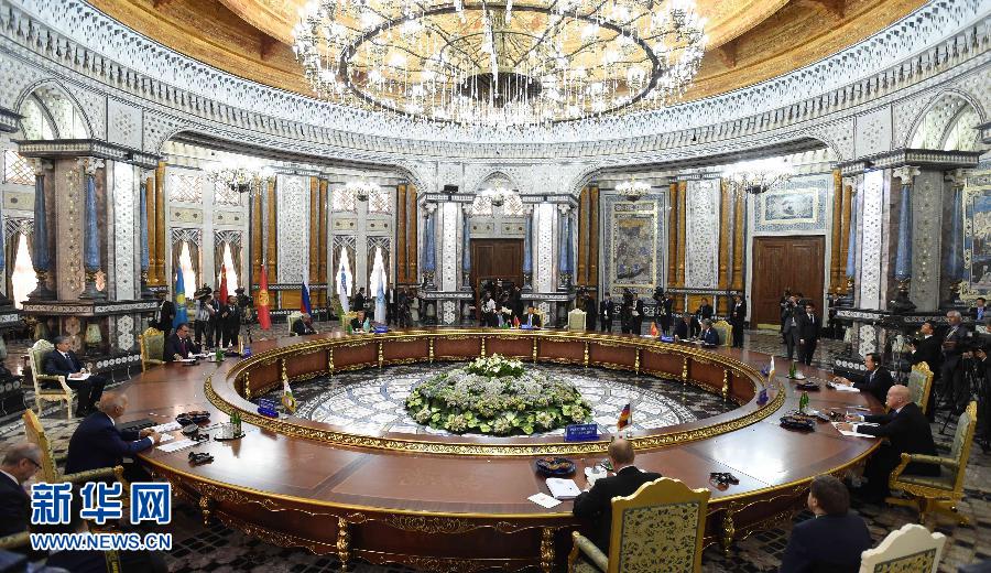 9月12日，上海合作組織成員國元首理事會第十四次會議在塔吉克斯坦首都杜尚別舉行。國家主席習(xí)近平出席會議并發(fā)表重要講話。新華社記者馬占成攝 