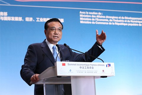 李克強(qiáng)總理2日在中法工商峰會(huì)演講時(shí)表示，中法建交50年來(lái)，兩國(guó)關(guān)系積累了寶貴經(jīng)驗(yàn)，未來(lái)50年的中法關(guān)系將更燦爛輝煌。中國(guó)政府網(wǎng)