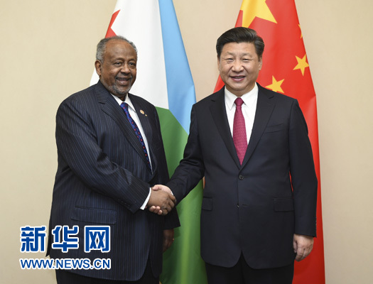 12月3日，國家主席習(xí)近平在約翰內(nèi)斯堡會見吉布提總統(tǒng)蓋萊。新華社記者 謝環(huán)馳 攝 

